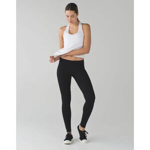 Lululemon Wunder Under Pant Leggings Mid Rise 7/8 Length Black Womens 2